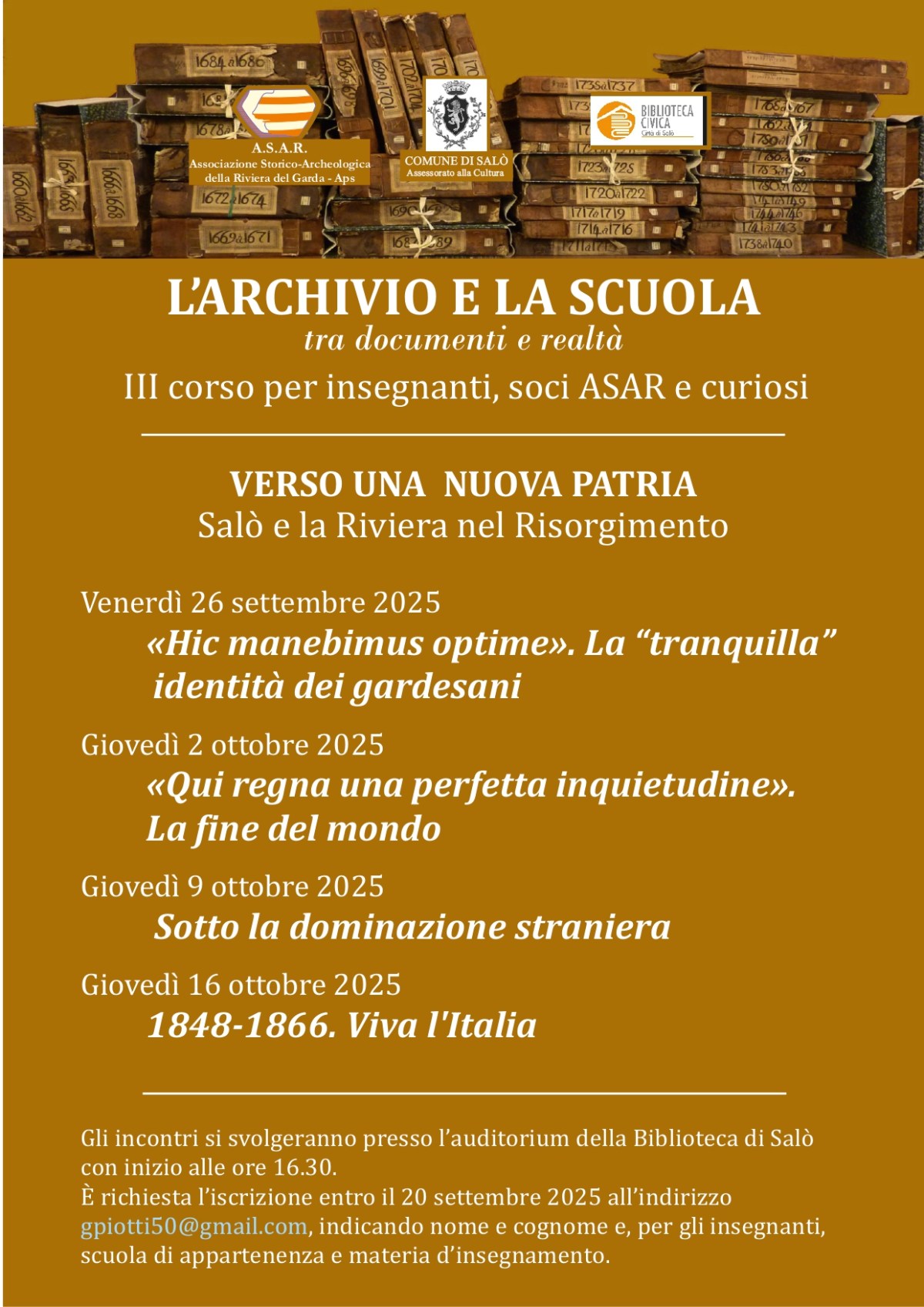 Verso una nuova patria. Il Risorgimento in&nbsp;Riviera